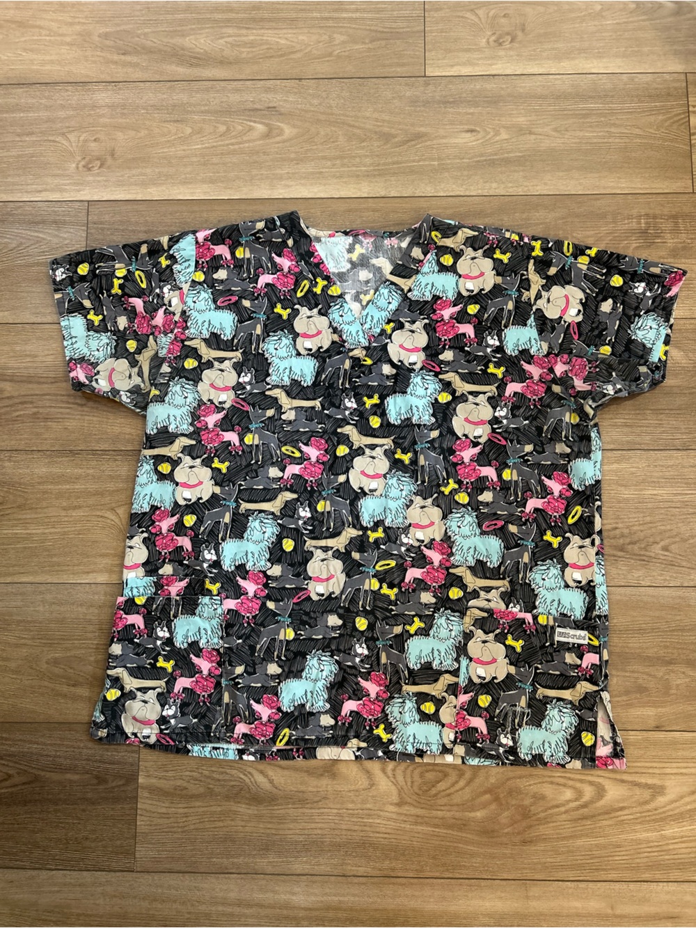 UA Scrubs Dog Print Scrub Top Women’s Estimated 2XL Vet Groomer